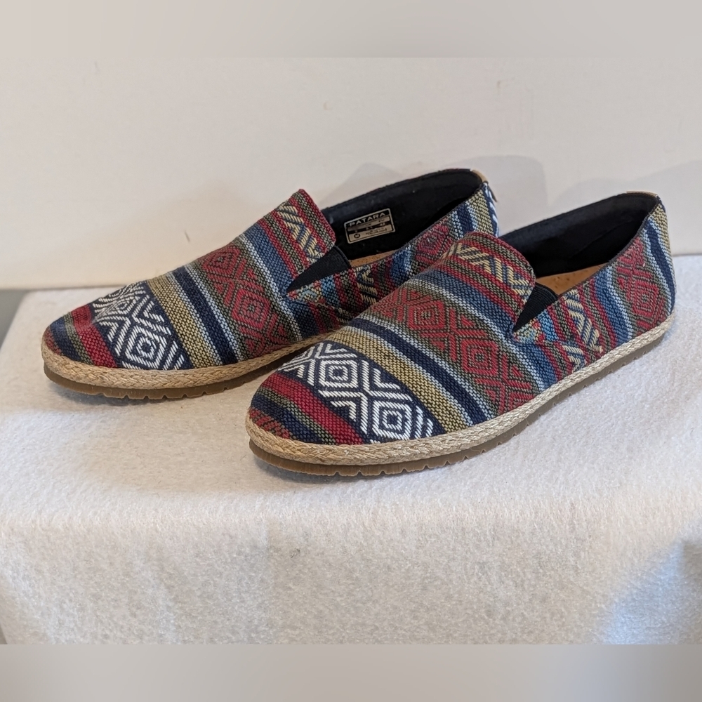 Patara Woven Boho Slip On Espadrille Flats Womens Size 9 EU 42 Geometric